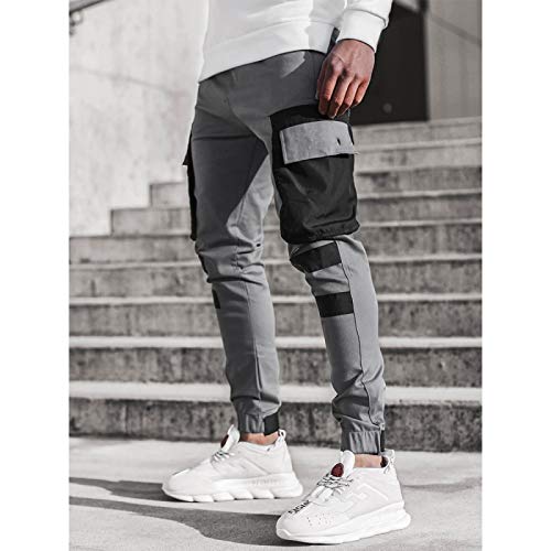 Pantalones Deportivos Sueltos De Color Sólido para Hombre De Otoño Pantalones Casuales De Pie De Viga con Costuras De Bolsillo para Correr Ciclismo Pantalones De Fitness De Escalada De Montaña