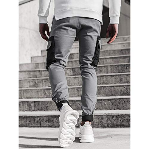 Pantalones Deportivos Sueltos De Color Sólido para Hombre De Otoño Pantalones Casuales De Pie De Viga con Costuras De Bolsillo para Correr Ciclismo Pantalones De Fitness De Escalada De Montaña