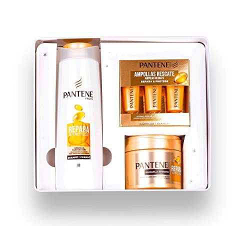 Pantene Caja Lucia Be - Pack de Champú, Mascarilla y Ampollas Rescate, Repara y Protege