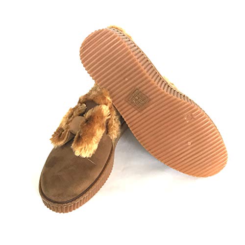 Pantuflas Anchas ortopédicas para Mujer, con Forro Polar, para Invierno, cálidas, Flexibles, Suaves, Color Marrón, Talla 38 EU