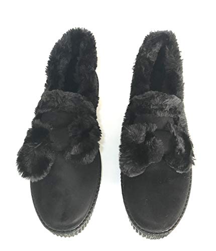 Pantuflas Anchas ortopédicas para Mujer, con Forro Polar, para Invierno, cálidas, Flexibles, Suaves, Color Negro, Talla 41.5 EU