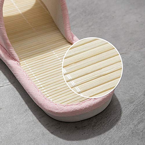 Pantuflas de bambú para Mujer, para el Verano, para Interiores, para la Playa, cómodas, Gris (Gris), 37 EU