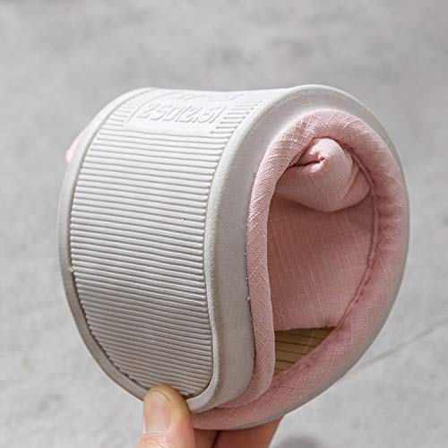 Pantuflas de bambú para Mujer, para el Verano, para Interiores, para la Playa, cómodas, Gris (Gris), 37 EU