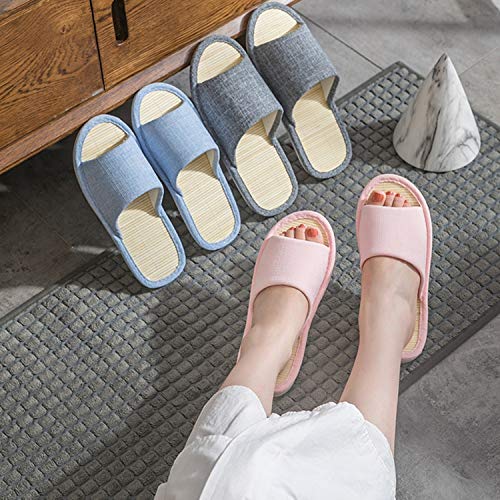 Pantuflas de bambú para Mujer, para el Verano, para Interiores, para la Playa, cómodas, Gris (Gris), 37 EU