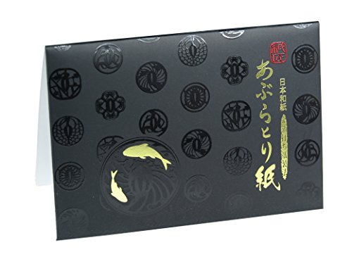 Papel absorbente de aceite facial - Cáñamo Suave, Made in Japan - oil control blotting paper - 8.5cm x 6.0cm, pack de 100 hojas (X1 pack)