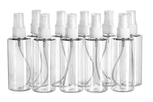 Paquete al por Mayor 10 x Bomba atomizador atomizador Botella de plástico Transparente Atomizador de Perfume Vacío con Cabeza de rociador de Tornillo 100 ml