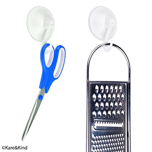 Paquete de 12 Ganchos de Ventosa - Sistema de Seguridad - Poder de vacío Extra Fuerte - Ideales para la Cocina o el baño - Toallas, Batas de baño, Abrigos, sartenes, Herramientas, etc.