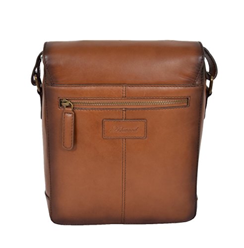 Para Hombre Vendimia Real Cuero Vuelo Bolso Cuerpo Cruzado Hombro Organizador Faltriquera Perth Bronceado New