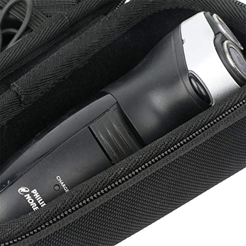 para Philips Series 3000/AT899/PT860/16 S5420/06 5000 S5110/06 Afeitadora eléctrica Duro Viaje Estuche Bolso Funda por Khanka (For series 3000/ AT899, Black zipper)