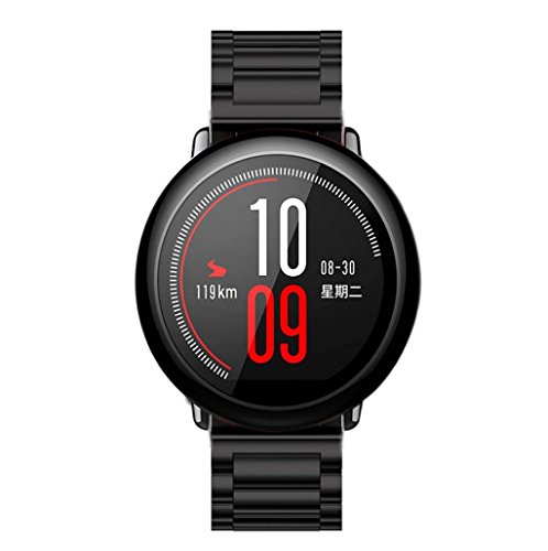 Para Xiaomi Huami Amazfit A1602 - Sannysis Correa de acero inoxidable Xiaomi Banda (Negro)