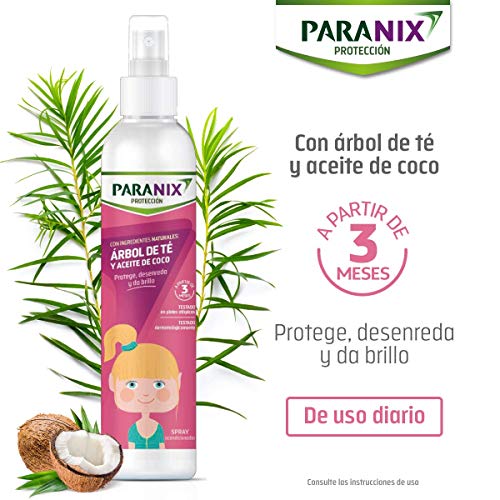 Paranix | Protección Árbol de Té Niña | Con Ingredientes Naturales | Arbol de Té y Aceite de Coco | Protege, Desenreda y da Brillo al Cabello | 250 ml