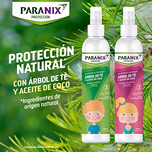 Paranix | Protección Árbol de Té Niña | Con Ingredientes Naturales | Arbol de Té y Aceite de Coco | Protege, Desenreda y da Brillo al Cabello | 250 ml