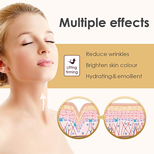 Parche Antiarrugas Cuello,Máscara de Cuello de Colágeno,Máscara para Cuello, Reutilizable para un Cuello Apretado sin Arrugas, Reparación Perfecta, Levantamiento, 5 piezas