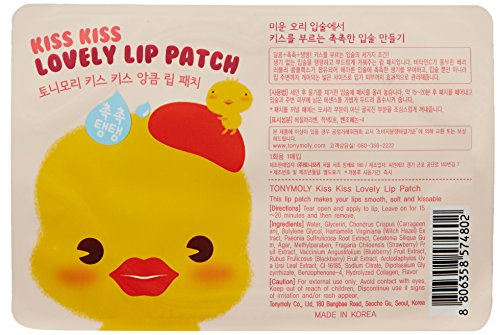 Parche para labios Kiss Kiss Lovely de Tony Moly; aumenta el volumen; cuida los labios