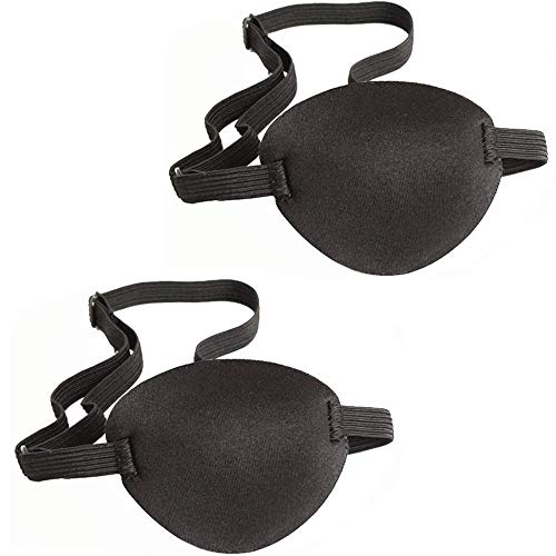 Parches de ojo pirata VICSPORT, 2 unidades ajustables para ojos de ambliopía perezosos para adultos y niños