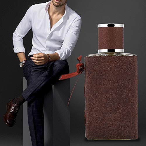 Parfum para hombre, fragancia francesa para hombres, fresca y elegante, exquisito embalaje de cuero, perfume de colonia de larga duración, regalo de cumpleaños para novio, padre 80 ml(Brown)