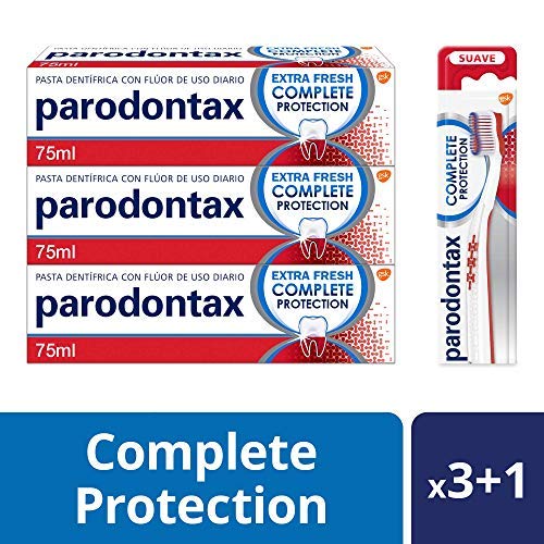Parodontax Complete Protection - Pack para el Sangrado de Encías - x3 Pastas de Dientes + x1 Cepillo