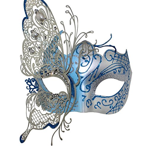 Party Mask - Máscara veneciana para mujer, diseño misterioso de mariposa brillante, para fiesta de máscaras, Halloween y Mardi Gras