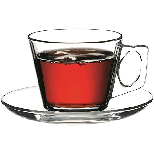 Pasabahce 97302 - 6 tazas de café con platillo "Vela", para té, café y capuchino, para 6 personas