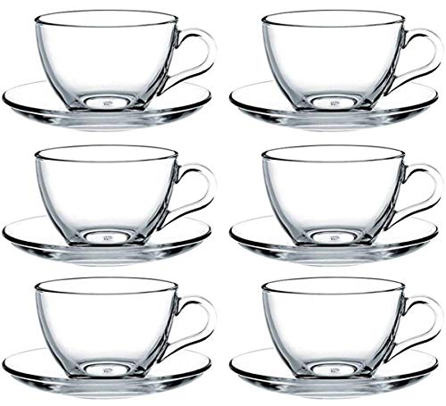 Pasabahce 97948 - Juego de 12 tazas con platillo, para té, café, capuchino, para 6 personas