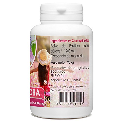Passiflora Organica - 200 tabletas de 400 mg
