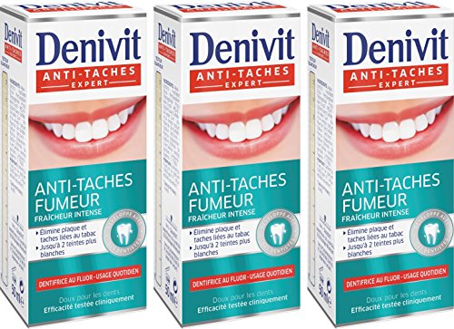 Pasta de dientes Denivit antitabaco punto intenso Frescura tubo de 50 ml Lote 3