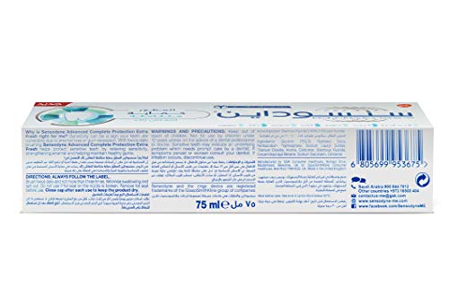 Pasta dental Sensodyne de protección completa, extra fresca, 75 ml
