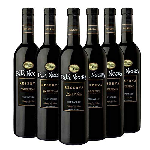 Pata Negra Reserva Vino Tinto D.O Valdepeñas - Pack de 6 Botellas x 750 ml