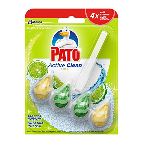 Pato - Active Clean colgador para inodoro, frescor intenso, perfuma y desinfecta, aroma Lima
