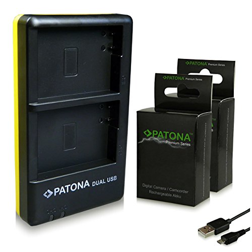 PATONA Cargador Doble + 2X Premium Batería NP-BX1 Compatible con Sony CyberShot DSC-RX100 DSC-H400 DSC-WX500