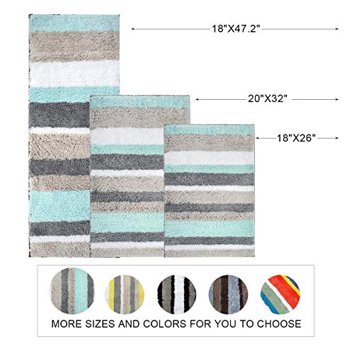 Pauwer Alfombrillas de baño de Microfibra Antideslizantes y Lavables Alfombra de Baño, Verde, 45 * 120cm