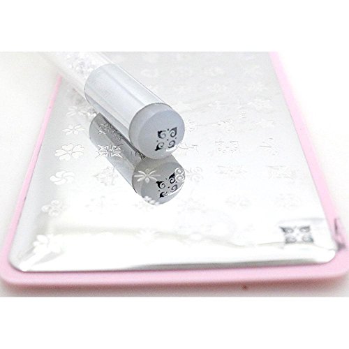 Pawaca - Cepillo de uñas con punta doble para manualidades, 4 cabezales de esponja reemplazables, color blanco