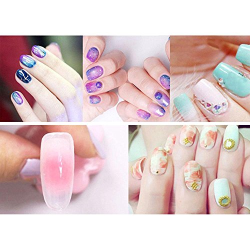 Pawaca - Cepillo de uñas con punta doble para manualidades, 4 cabezales de esponja reemplazables, color blanco