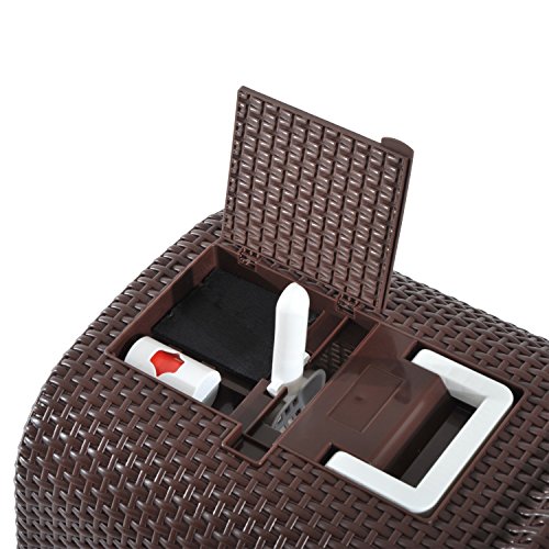 PawHut Arenero Gatos Portatil Cubierto 54x42x41cm Aseo Puerta Basculante Cafe Nuevo