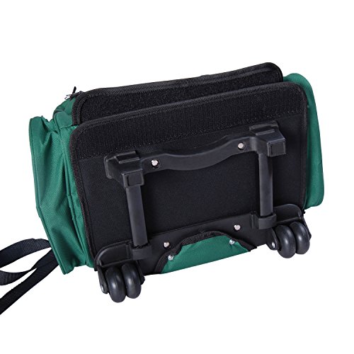 PawHut Transportin Carrito Perro 2 en 1 Mochila Carrito 36x30x49 cm Mascotas Perro Gato Verde