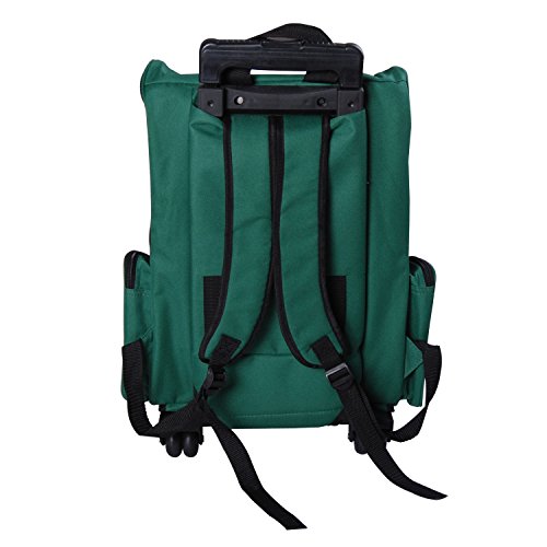 PawHut Transportin Carrito Perro 2 en 1 Mochila Carrito 36x30x49 cm Mascotas Perro Gato Verde