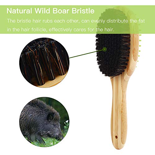 Pecute Cepillo Doble para Perro y Gato Profesional 2 en 1 Peine de Masaje para Baño Eliminar el Pelo Flotante, Vello Malo y Muerto para Aseo de Mascotas