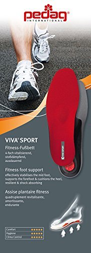 Pedag Viva Sport - Plantillas para el deporte unisex, Red, 12 Mens UK