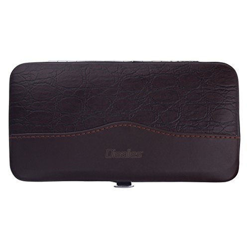 Pedicura Manicura,Diealles Set de Acero Inoxidable de Manicura,Pedicura,Cortauñas,Viajes & Grooming Kit con Funda de PU Piel Marrón (Manicura Pedicura 12 en 1)