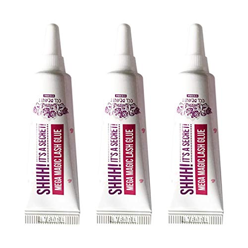 Pegamento para pestañas MEGA MAGIC LASH (3 Stück) de CCL BEAUTY, larga duración, fijación fuerte, blanco, transparente, vegano (3 x 7g)