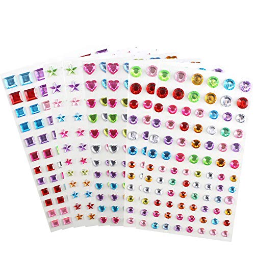 Pegatinas brillantes LULUNA 8 tabletas adhesivos piedras colores 704pcs pegatinas de diamantes de imitación para teléfono DIY decoración niños manualidades