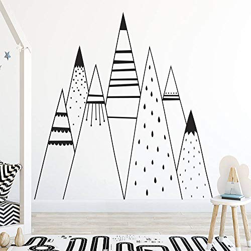Pegatinas de pared de vinilo de tribu de montaña decoración habitación de niños decoración de dormitorio calcomanía de pared decoración de pared adhesivos de pared decorativos negro XL 58cm X 69cm