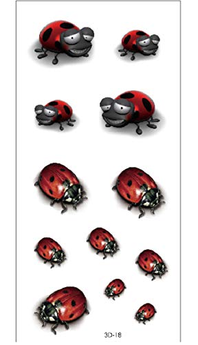 Pegatinas De Tatuaje Temporal De Brazo De Mariquita Roja Cuerpo Impermeable Negro Para Hombre Mujeres Festival Moda Cuerpo Falso Adulto 19x9cm 10pcs