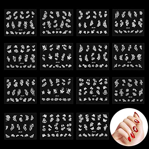 Pegatinas Uñas, Diealles 50 Hojas 3D Pegatina Decoracion para las Uñas Decal DIY Etiqueta Decoración Arte Adhesivos Uñas Pegatinas