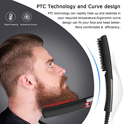 Peine alisador de barba rápido para hombres,plancha de pelo profesional,Profesional Peine de Peluquería Multifuncional Cepillo para Hombre Mujer (negro)