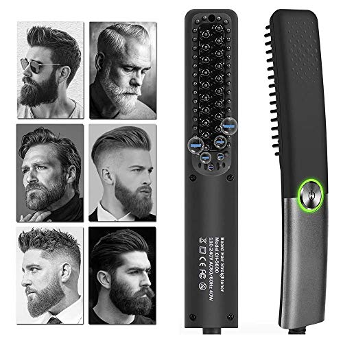 Peine alisador de barba rápido para hombres,plancha de pelo profesional,Profesional Peine de Peluquería Multifuncional Cepillo para Hombre Mujer (negro)