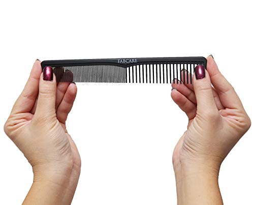 Peine de carbono antiestático FABCARE - Peine de peluquería irrompible de carbono sintético altamente resistente - Peine de corte de pelo y peinado para peluqueros - Peine de pelo de caballeros