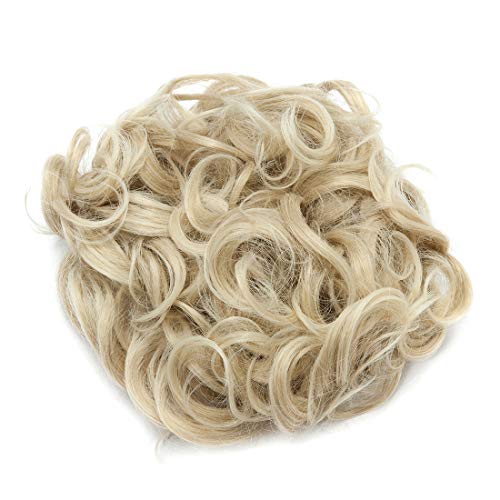 Peines Extensiones de cabello ondulado rizado Moño Extensiones de clip de pelo Natural Ponytail Hair Extensions Chignon rubio ceniza a blanqueador rubio