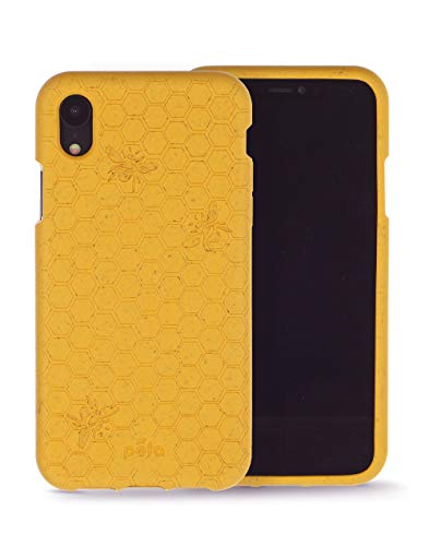 Pela - Funda para el iPhone XR - 100% compostable - Biodegradable - Hecho con Plantas - Cero residuos (XR Honey Bee)