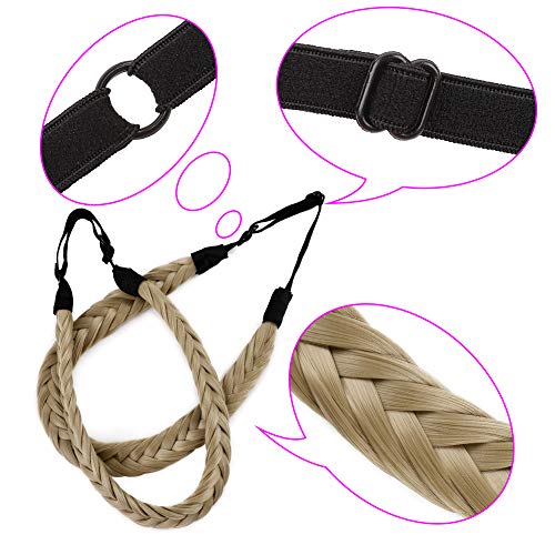 Pelo de cola de pez trenzado diadema trenzas clásico apretado real trenzado diademas elástico estiramiento sintético postizo mujeres niñas belleza accesorio 35g rubio ceniza